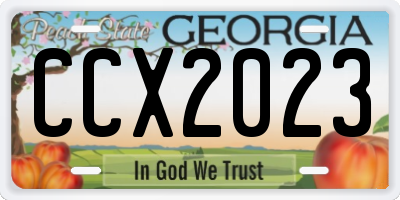 GA license plate CCX2023