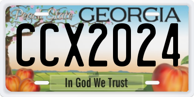 GA license plate CCX2024