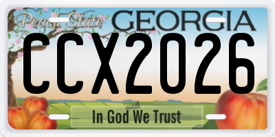 GA license plate CCX2026