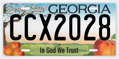 GA license plate CCX2028