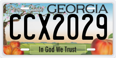 GA license plate CCX2029