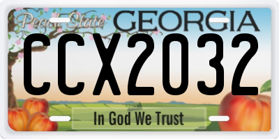 GA license plate CCX2032