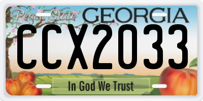 GA license plate CCX2033