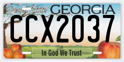 GA license plate CCX2037