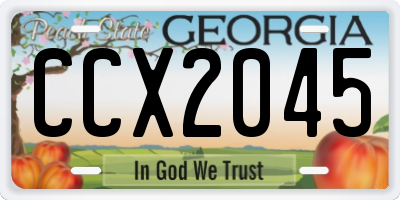 GA license plate CCX2045
