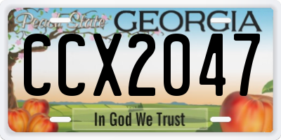 GA license plate CCX2047