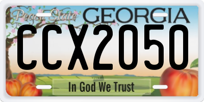 GA license plate CCX2050