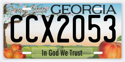 GA license plate CCX2053