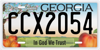GA license plate CCX2054