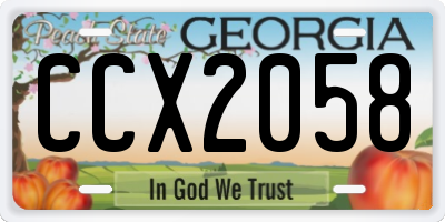 GA license plate CCX2058