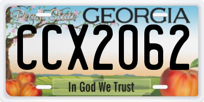 GA license plate CCX2062