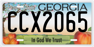 GA license plate CCX2065