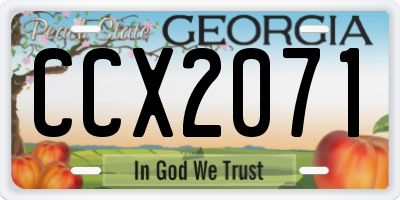 GA license plate CCX2071