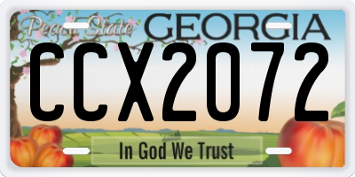 GA license plate CCX2072