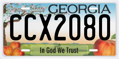 GA license plate CCX2080