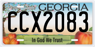 GA license plate CCX2083