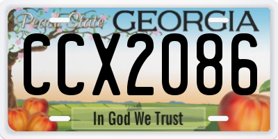 GA license plate CCX2086