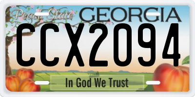 GA license plate CCX2094