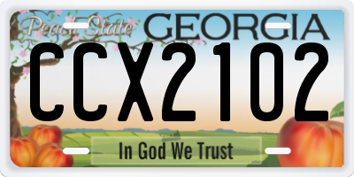 GA license plate CCX2102