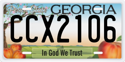 GA license plate CCX2106