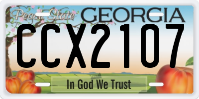 GA license plate CCX2107