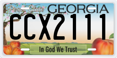 GA license plate CCX2111