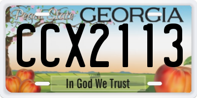 GA license plate CCX2113
