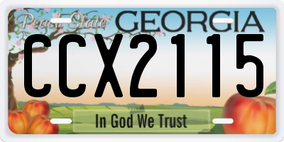 GA license plate CCX2115