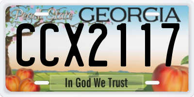 GA license plate CCX2117