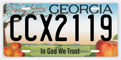 GA license plate CCX2119