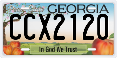 GA license plate CCX2120