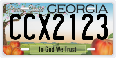 GA license plate CCX2123