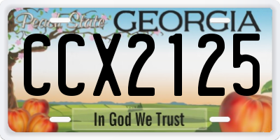 GA license plate CCX2125