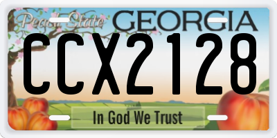 GA license plate CCX2128
