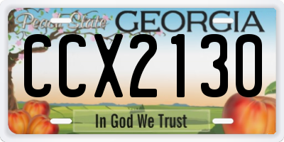 GA license plate CCX2130