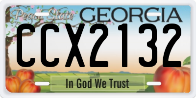 GA license plate CCX2132