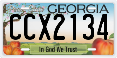 GA license plate CCX2134