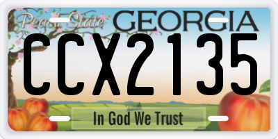 GA license plate CCX2135
