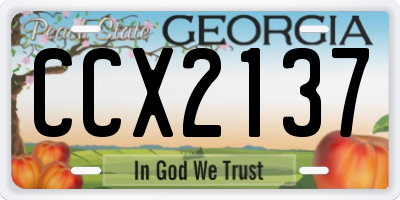 GA license plate CCX2137
