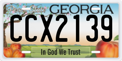 GA license plate CCX2139