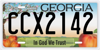 GA license plate CCX2142