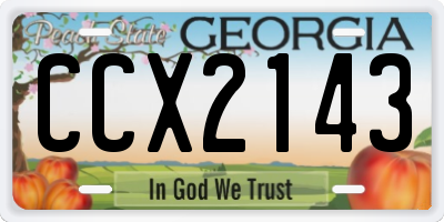 GA license plate CCX2143