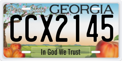 GA license plate CCX2145