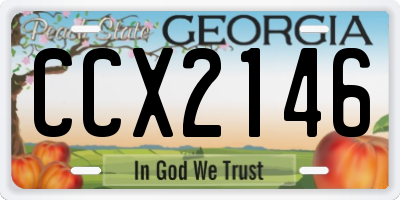 GA license plate CCX2146