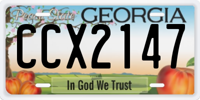 GA license plate CCX2147
