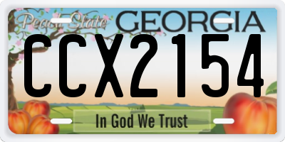 GA license plate CCX2154