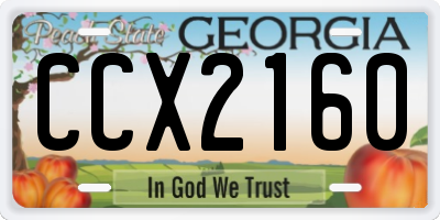GA license plate CCX2160