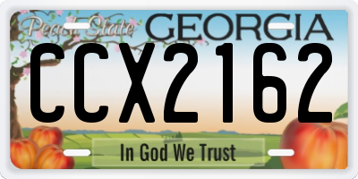 GA license plate CCX2162