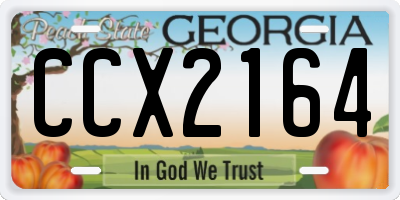 GA license plate CCX2164