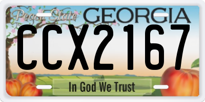 GA license plate CCX2167